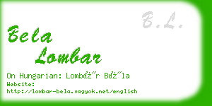 bela lombar business card